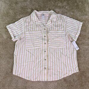 Member's Mark Women's Tencel Camp Shirt Size Medium Striped NWT E910